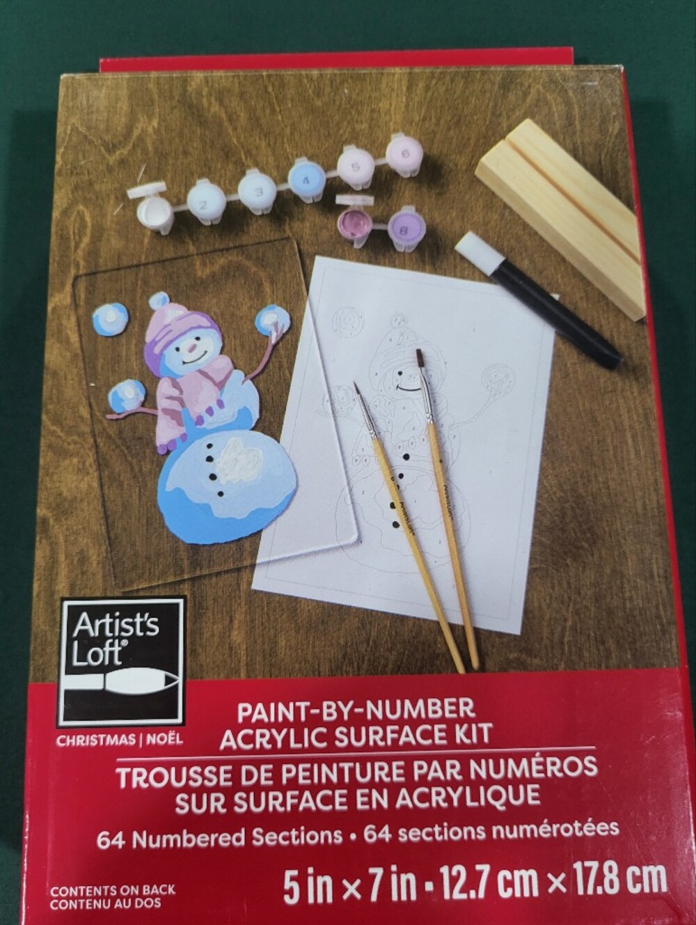 Pink & Blue Snowman Paint-by-Number Kit